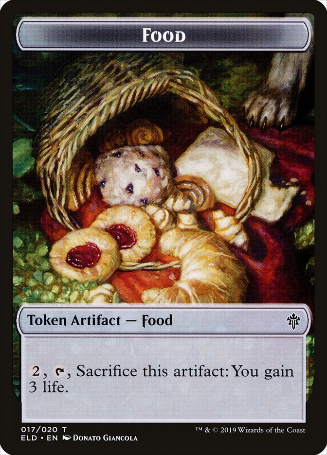 Faerie // Food (17) Double-Sided Token [Throne of Eldraine Tokens] | Silver Goblin