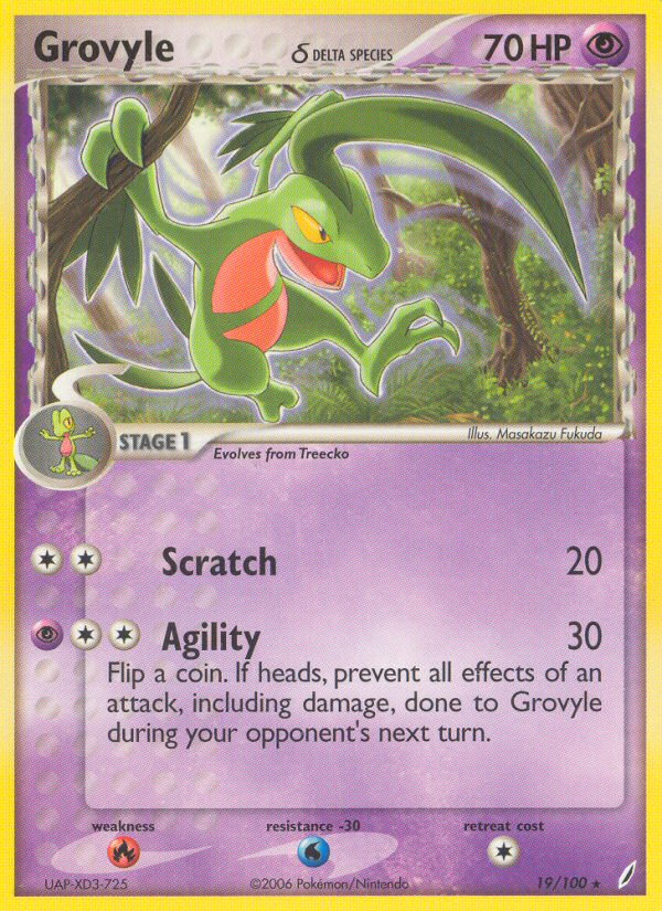 Grovyle(19/100) (Delta Species) [EX: Crystal Guardians] | Silver Goblin