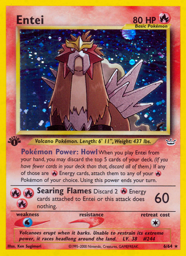 Entei (6/64) [Neo Revelation 1st Edition] | Silver Goblin