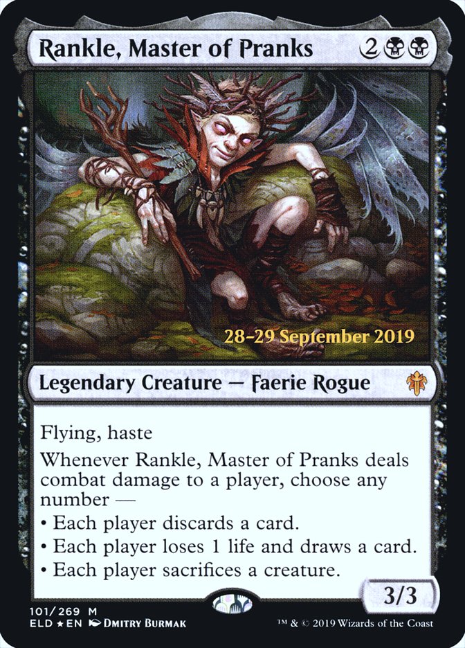Rankle, Master of Pranks [Throne of Eldraine Prerelease Promos] | Silver Goblin