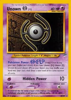 Unown [H] (28/105) [Neo Destiny Unlimited] | Silver Goblin