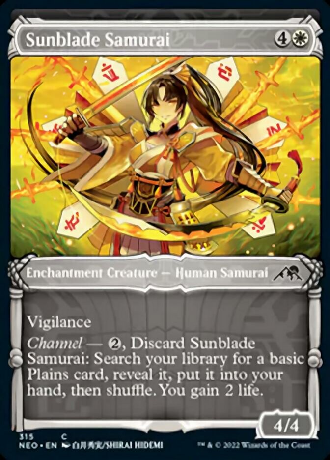 Sunblade Samurai (Showcase Samurai) [Kamigawa: Neon Dynasty] | Silver Goblin