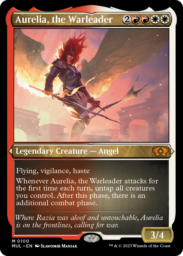 Aurelia, the Warleader (Foil Etched) [Multiverse Legends] | Silver Goblin