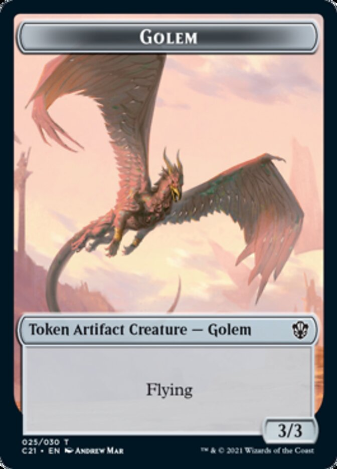 Golem (025) // Thopter Double-Sided Token [Commander 2021 Tokens] | Silver Goblin