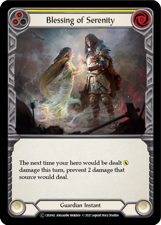 Blessing of Serenity (Yellow) [U-CRU042] (Crucible of War Unlimited)  Unlimited Rainbow Foil | Silver Goblin