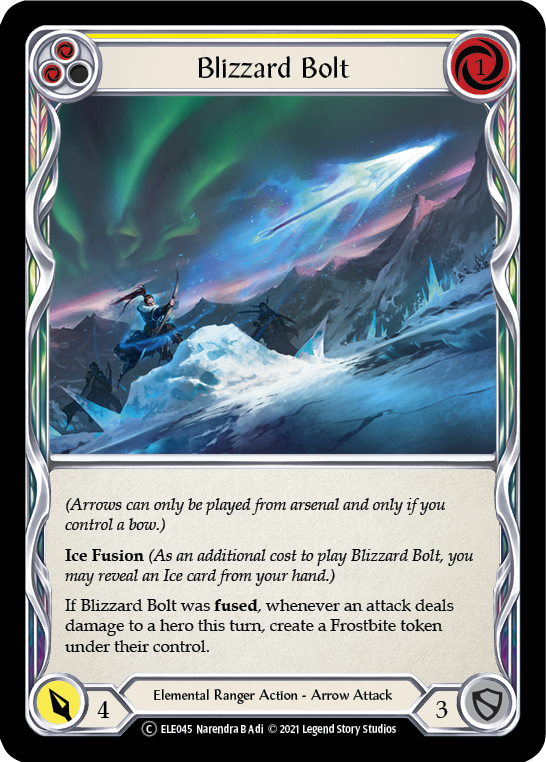 Blizzard Bolt (Yellow) [U-ELE045] (Tales of Aria Unlimited)  Unlimited Rainbow Foil | Silver Goblin