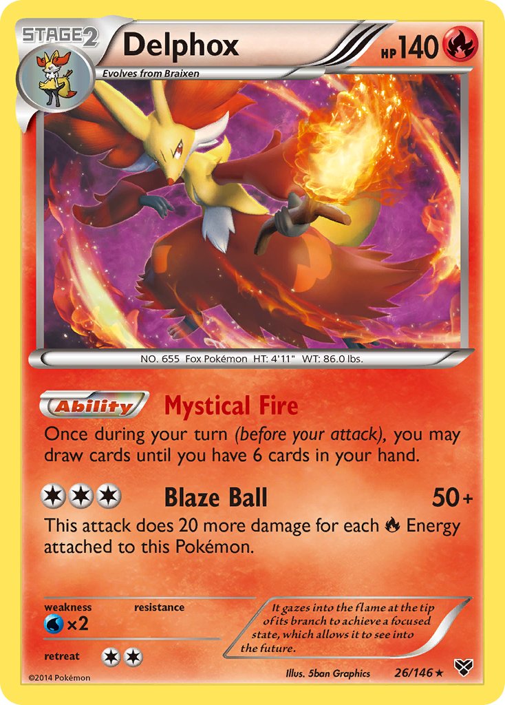 Delphox (26/146) (Cosmos Holo) (Blister Exclusive) [XY: Base Set] | Silver Goblin