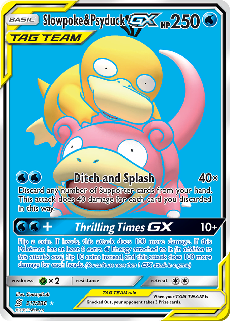 Slowpoke & Psyduck GX (217/236) [Sun & Moon: Unified Minds] | Silver Goblin