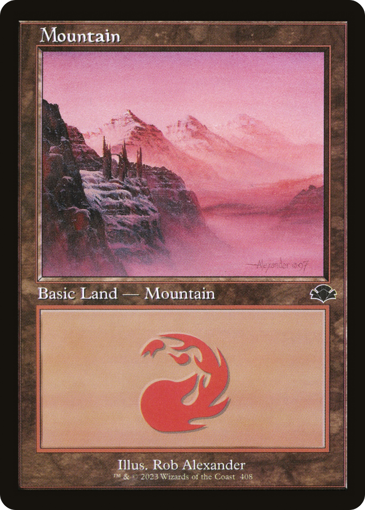Mountain (408) (Retro) [Dominaria Remastered] | Silver Goblin