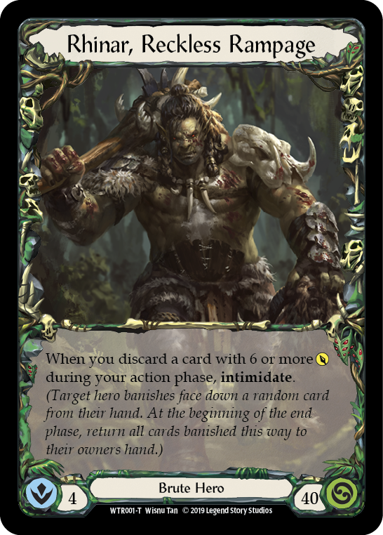 Rhinar, Reckless Rampage [WTR001-T] (Welcome to Rathe)  Alpha Print Normal | Silver Goblin