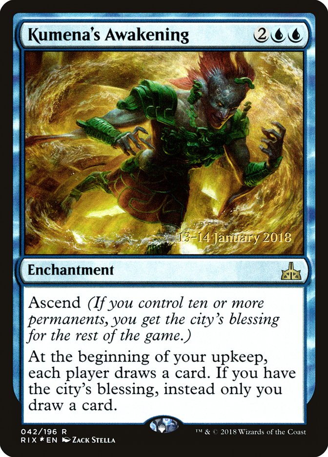 Kumena's Awakening [Rivals of Ixalan Prerelease Promos] | Silver Goblin