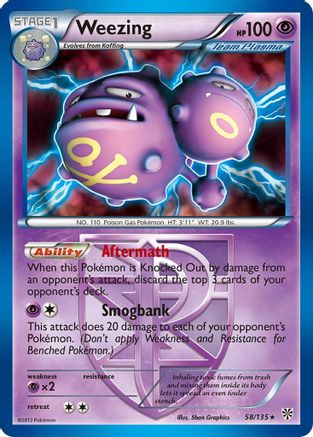 Weezing (58/135) (Theme Deck Exclusive) (Team Plasma) [Black & White: Plasma Storm] | Silver Goblin