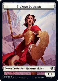 Human Soldier // Kraken Double-Sided Token [Theros Beyond Death Tokens] | Silver Goblin