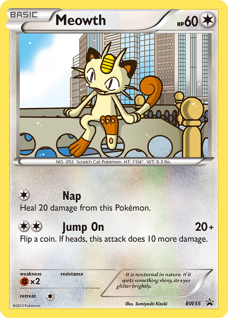 Meowth (BW35) (Cosmos Holo) [Black & White: Black Star Promos] | Silver Goblin