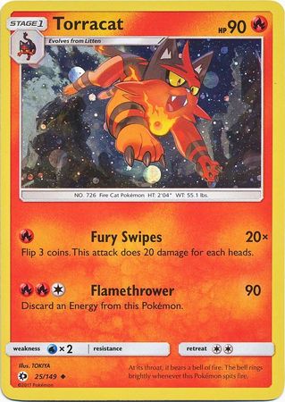 Torracat (25/149) (Cosmos Holo) [Sun & Moon: Base Set] | Silver Goblin