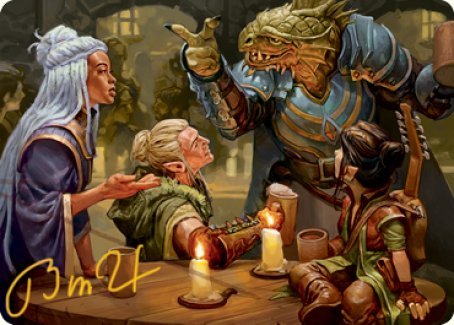 You Meet in a Tavern Art Card (Gold-Stamped Signature) [Dungeons & Dragons: Adventures in the Forgotten Realms Art Series] | Silver Goblin