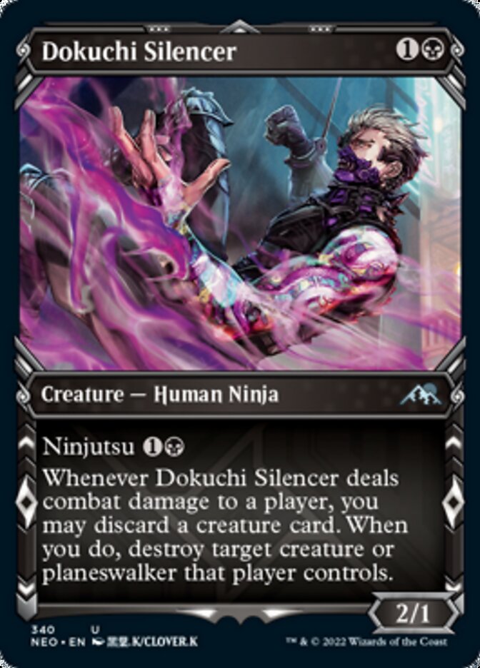 Dokuchi Silencer (Showcase Ninja) [Kamigawa: Neon Dynasty] | Silver Goblin