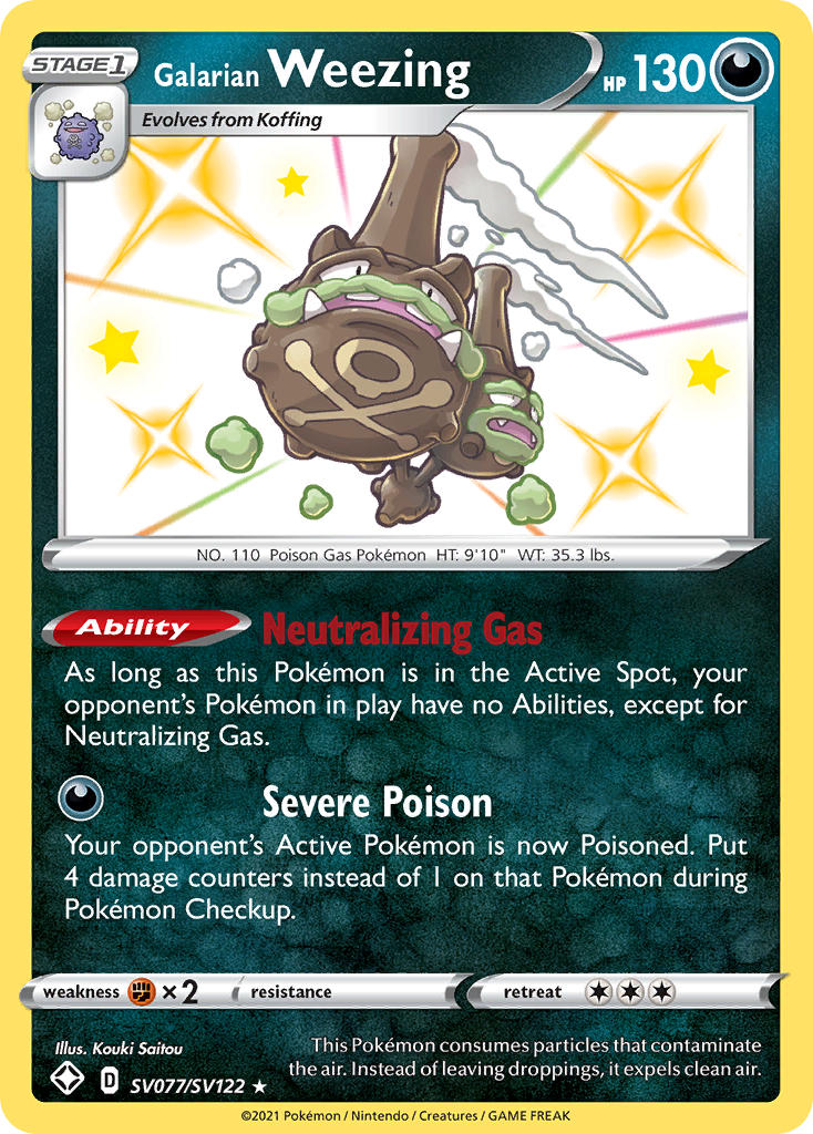 Galarian Weezing (SV077/SV122) [Sword & Shield: Shining Fates] | Silver Goblin