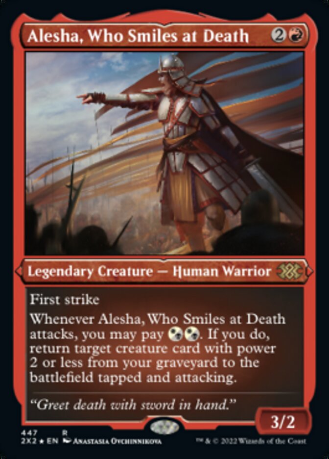 Alesha, Who Smiles at Death (Foil Etched) [Double Masters 2022] | Silver Goblin