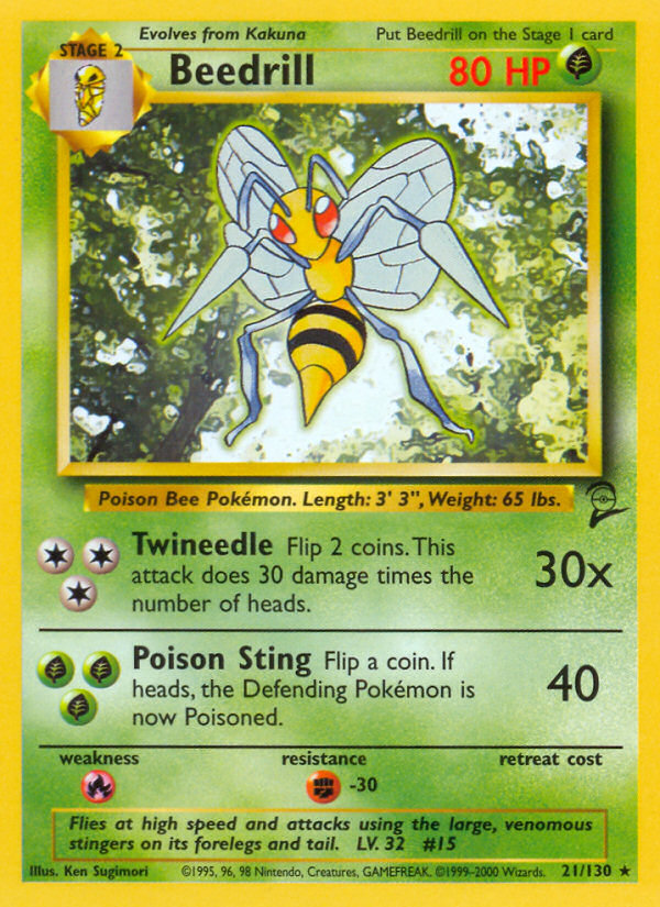 Beedrill (21/130) [Base Set 2] | Silver Goblin