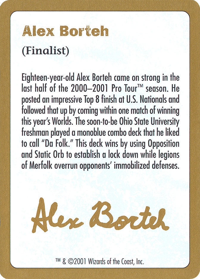 Alex Borteh Bio [World Championship Decks 2001] | Silver Goblin
