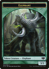 Elephant // Elf Warrior Double-Sided Token [Commander 2014 Tokens] | Silver Goblin