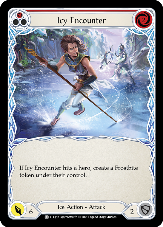 Icy Encounter (Red) [ELE157] (Tales of Aria)  1st Edition Rainbow Foil | Silver Goblin