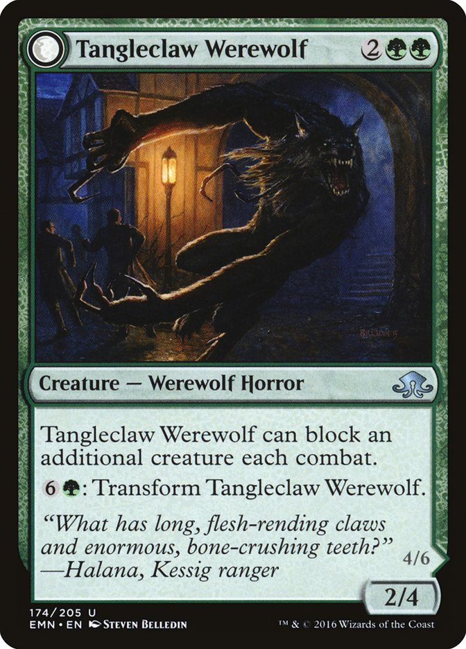 Tangleclaw Werewolf // Fibrous Entangler [Eldritch Moon] | Silver Goblin