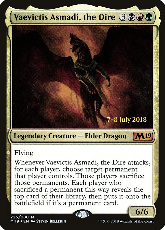 Vaevictis Asmadi, the Dire [Core Set 2019 Prerelease Promos] | Silver Goblin