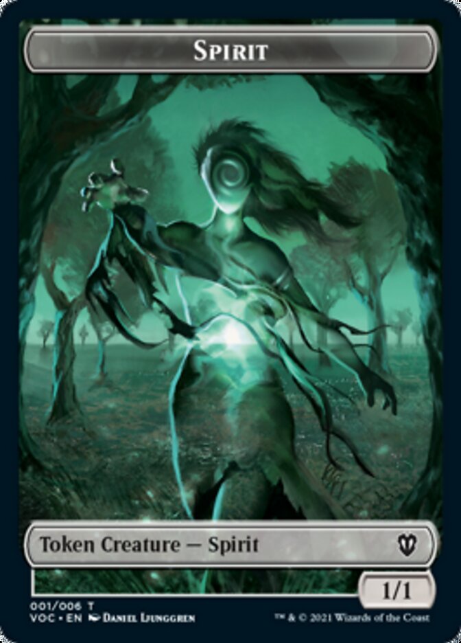 Spirit (001) // Spirit (002) Double-Sided Token [Innistrad: Crimson Vow Commander Tokens] | Silver Goblin