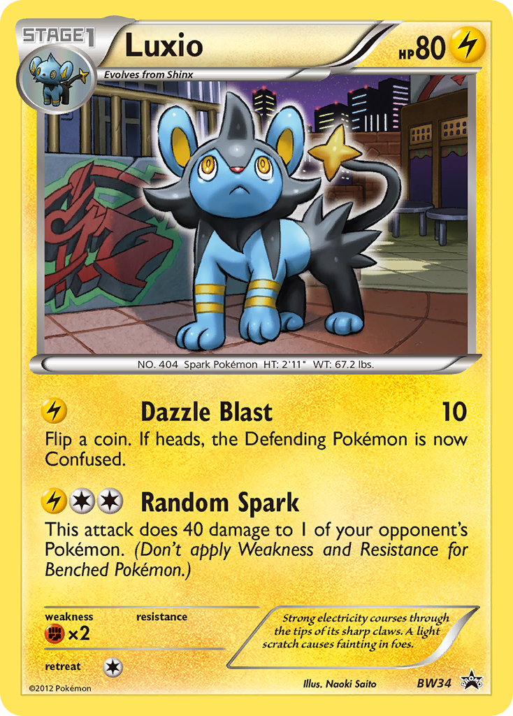 Luxio (BW34) [Black & White: Black Star Promos] | Silver Goblin