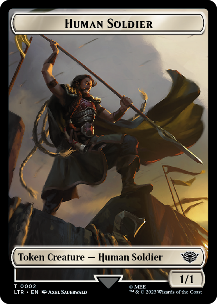 Human (04) // Human Soldier (02) Double-Sided Token [The Lord of the Rings: Tales of Middle-Earth Commander Tokens] | Silver Goblin