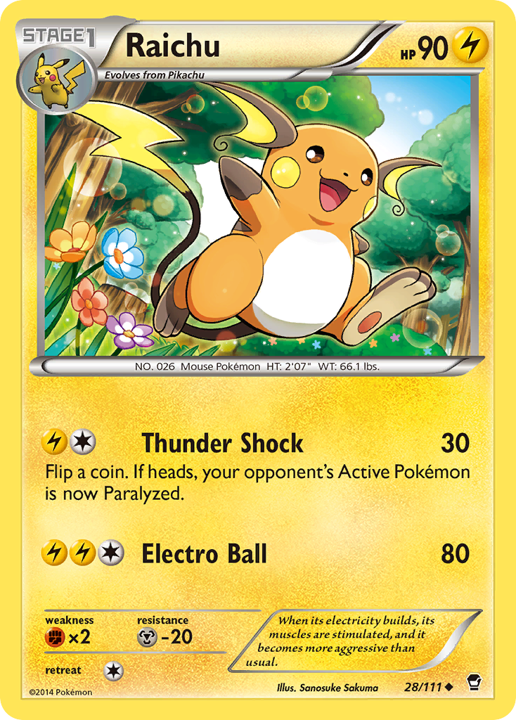 Raichu (28/111) [XY: Furious Fists] | Silver Goblin