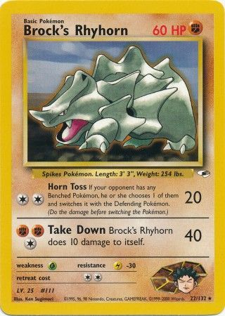 Brock's Rhyhorn (22/132) [Gym Heroes Unlimited] | Silver Goblin