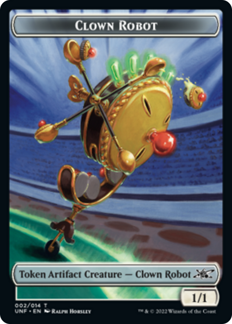Clown Robot (002) // Treasure (013) Double-Sided Token [Unfinity Tokens] | Silver Goblin