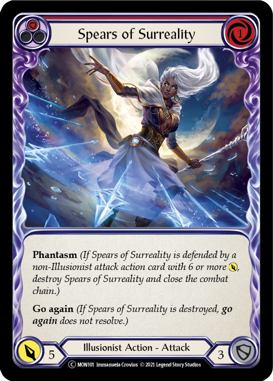 Spears of Surreality (Red) [U-MON101-RF] (Monarch Unlimited)  Unlimited Rainbow Foil | Silver Goblin