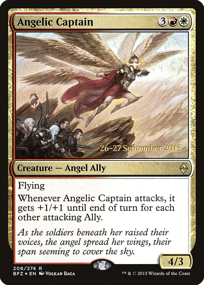 Angelic Captain [Battle for Zendikar Prerelease Promos] | Silver Goblin