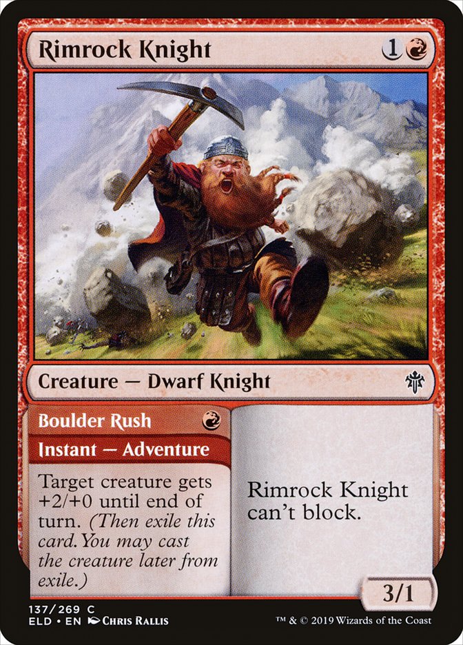 Rimrock Knight // Boulder Rush [Throne of Eldraine] | Silver Goblin