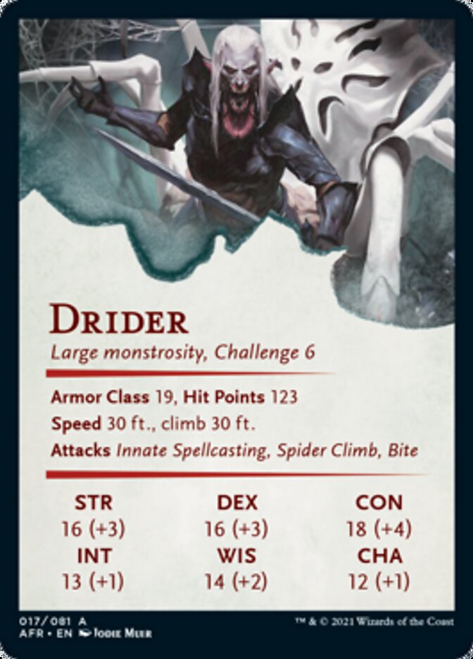 Drider Art Card [Dungeons & Dragons: Adventures in the Forgotten Realms Art Series] | Silver Goblin
