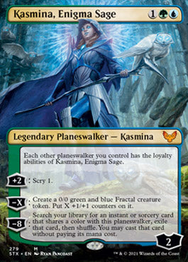 Kasmina, Enigma Sage (Borderless) [Strixhaven: School of Mages] | Silver Goblin