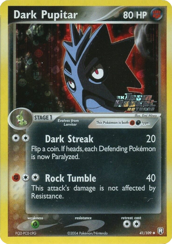 Dark Pupitar (41/109) (Stamped) [EX: Team Rocket Returns] | Silver Goblin