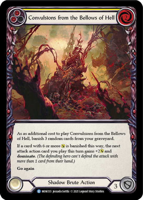 Convulsions from the Bellows of Hell (Yellow) [MON133-RF] (Monarch)  1st Edition Rainbow Foil | Silver Goblin
