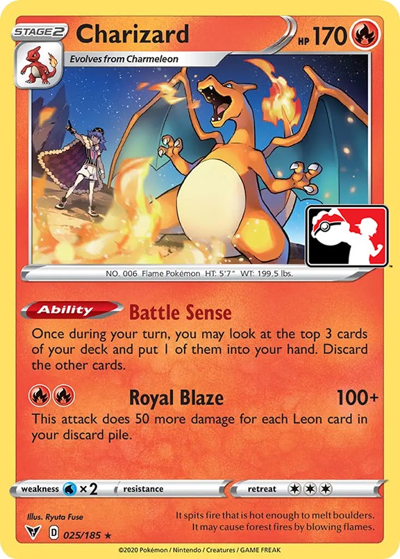 Charizard (025/185) [Prize Pack Series One] | Silver Goblin