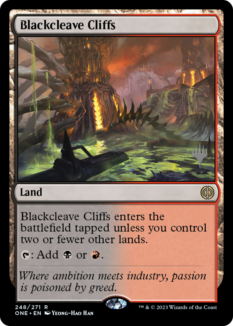 Blackcleave Cliffs (Promo Pack) [Phyrexia: All Will Be One Promos] | Silver Goblin