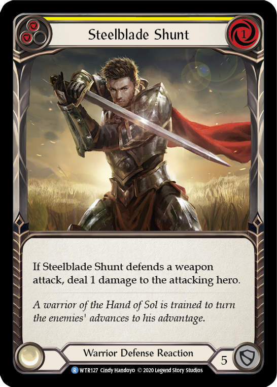 Steelblade Shunt (Yellow) [U-WTR127] (Welcome to Rathe Unlimited)  Unlimited Rainbow Foil | Silver Goblin