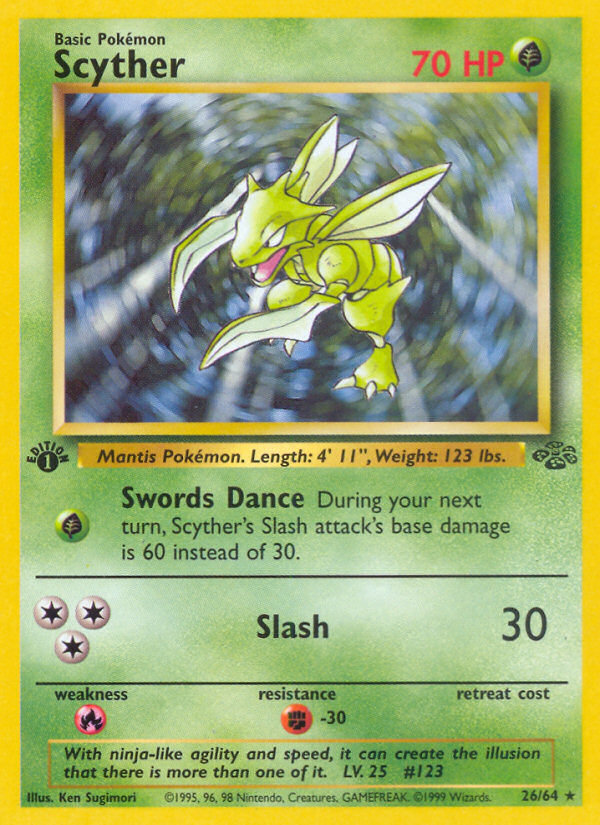 Scyther (26/64) [Jungle 1st Edition] | Silver Goblin