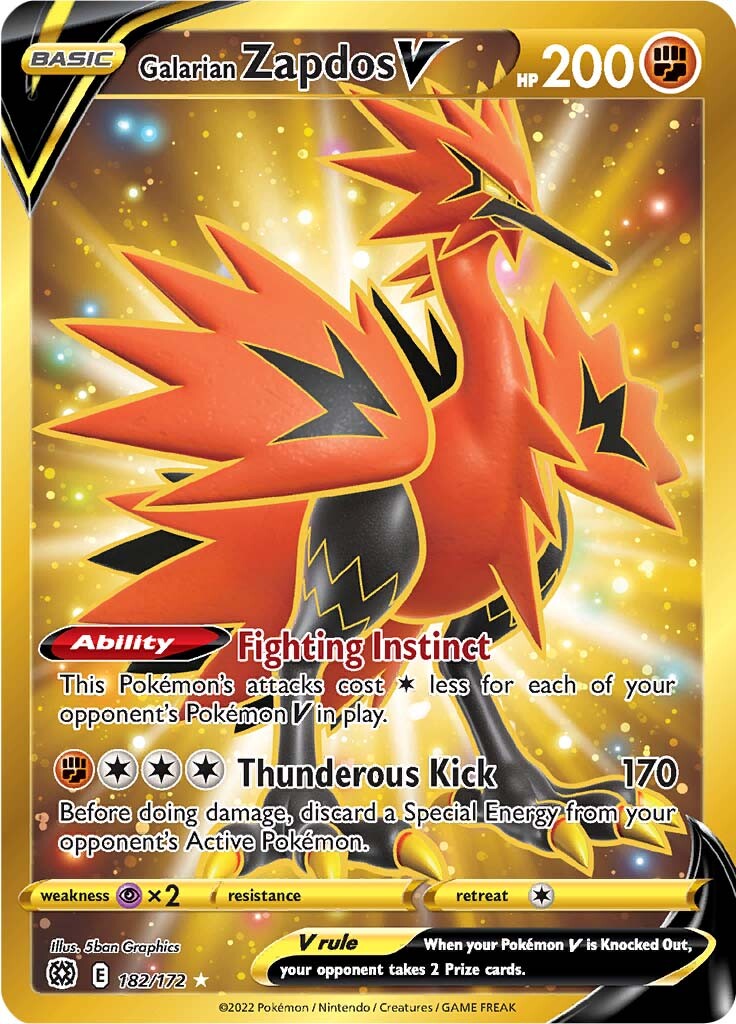 Galarian Zapdos V (182/172) [Sword & Shield: Brilliant Stars] | Silver Goblin