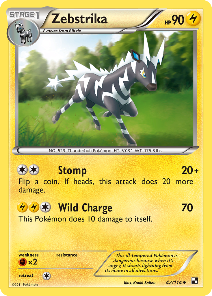 Zebstrika (42/114) [Black & White: Base Set] | Silver Goblin