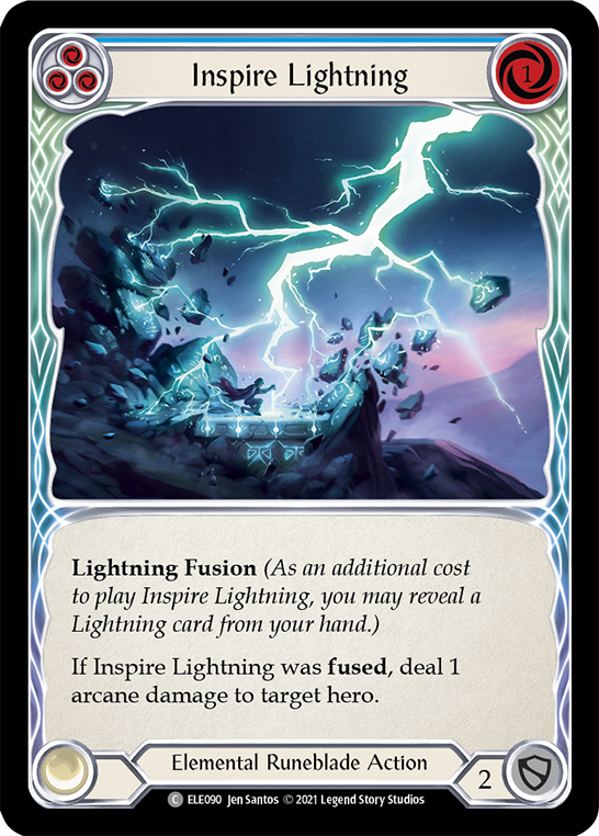 Inspire Lightning (Blue) [ELE090] (Tales of Aria)  1st Edition Rainbow Foil | Silver Goblin
