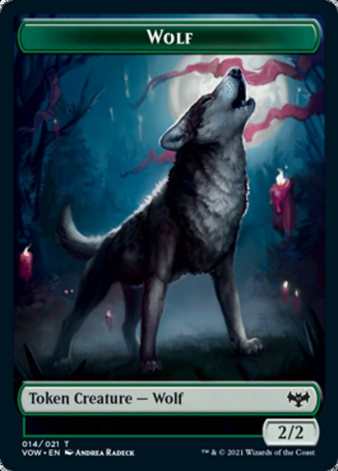 Human (001) // Wolf (014) Double-Sided Token [Innistrad: Crimson Vow Tokens] | Silver Goblin